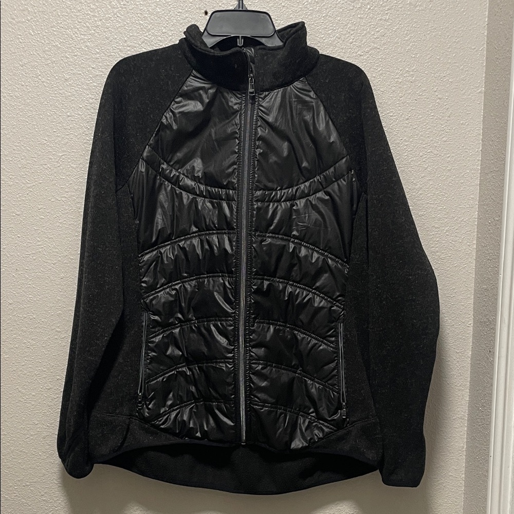 London Fog Women's Black Quilted Down Puffer Lightweight Thumbholes Jacket